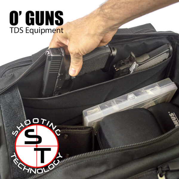 Black BIG sporting guns and ammunition bag